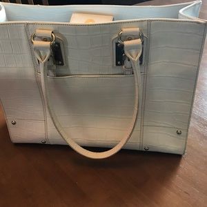 Wilson’s Leather White Crocodile Pattern Tote NWOT